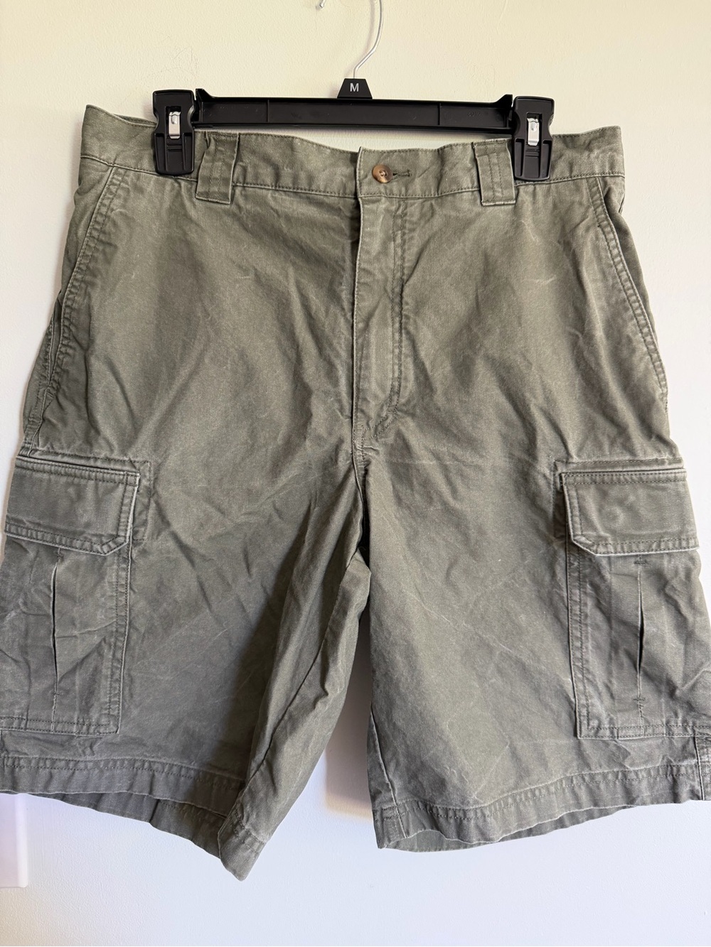 L.L. Bean Y2K Men's Olive Green Cargo Shorts - Classic Utility Style 100% Cotton